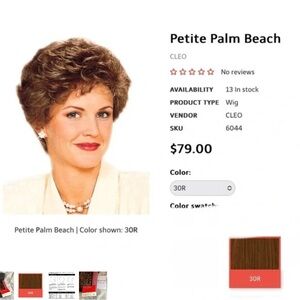 NIB Cleo Synthetic Wig Petite Palm Beach 30R Dark Auburn Brand New Rare Discontd